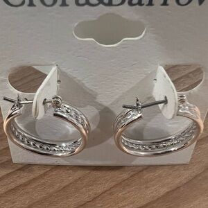 Silver hoop earrings, new with tag